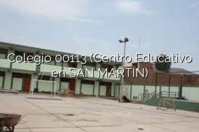 Colegio 00113 (Centro Educativo en SAN MARTIN)