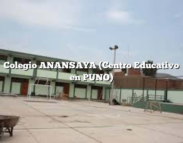 Colegio ANANSAYA (Centro Educativo en PUNO)