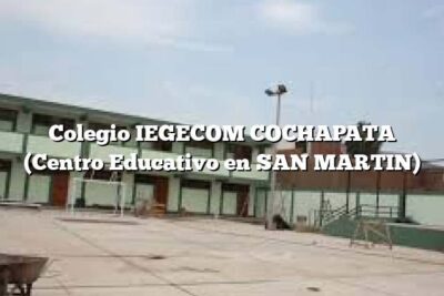 Colegio IEGECOM COCHAPATA (Centro Educativo en SAN MARTIN)